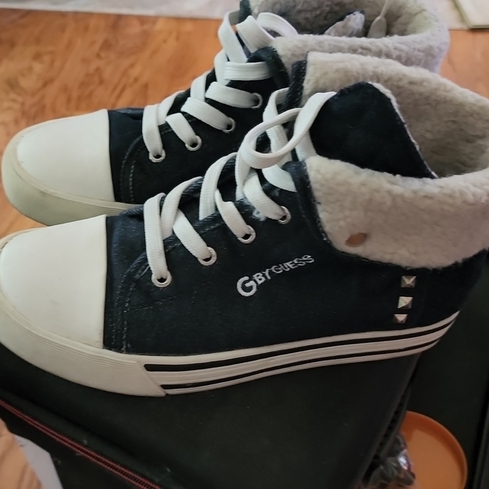 g by guess womens platform sneakers blue